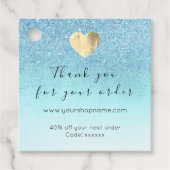 Discount-Code Logo Gold Heart Kraft Danke Blau Geschenkanhänger (Vorderseite)