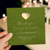 Discount-Code Logo Gold Heart Kraft Danke Green Geschenkanhänger