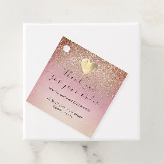 Discount-Code Logo Heart Kraft Danke Pulver Gold Geschenkanhänger (Beispiel)