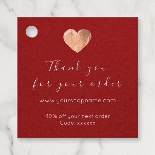 Discount-Code-Rose Herzlich Willkommen Geschenkanhänger (Vorderseite)