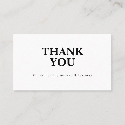 Discount Code Thank You Card Small Business Visitenkarte (Vorderseite)