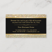 Discount Coupon Beauty Salon Trendy Gold Glitzer (Rückseite)