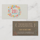 Discount Coupon Card - Elegantes Linenblumenbad (Vorne/Hinten)