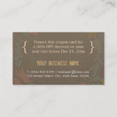 Discount Coupon Card - Elegantes Linenblumenbad (Rückseite)