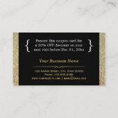 Discount Coupon Card Gold Glitzer Black Fashion (Rückseite)