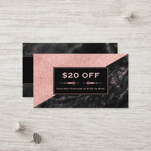 Discount Coupon Rose Gold Marbella Beauty Salon (Vorderseite/Rückseite Beispiel)