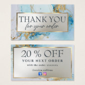 Discount-Karte mit blauem Tupfer (Vorne & Hinten)