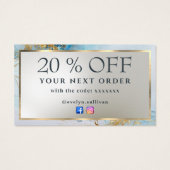 Discount-Karte mit blauem Tupfer (Rückseite)