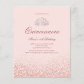 Discount Rose Gold Glitzer Quinceanera Einladung (Vorderseite)