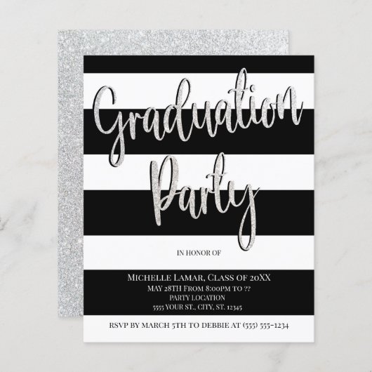 Discount Stripes Graduation Party Einladungen (Vorne/Hinten)