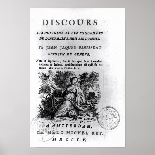 "Discours l'Origine et les Fondements Poster (Vorne)