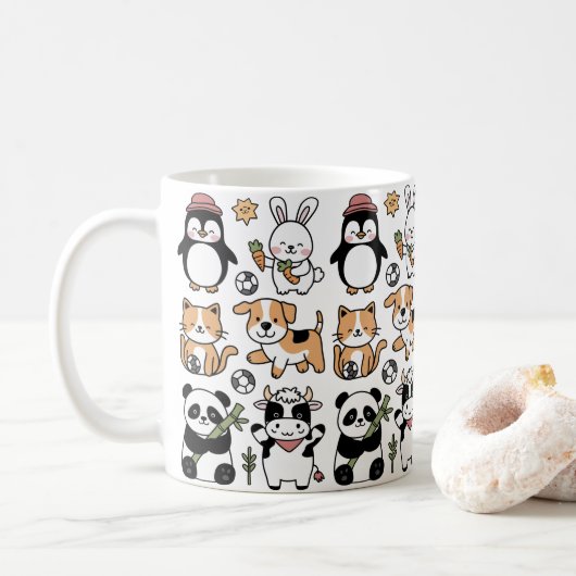 **Discover Our Coffee Mug with Smiling Animals!** Kaffeetasse (Mit Donut)