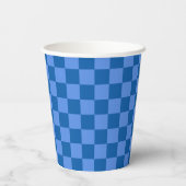 Discover the Allure of Blue Checkerboard Pattern Pappbecher (Rückseite)