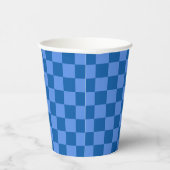 Discover the Allure of Blue Checkerboard Pattern Pappbecher (Rechts)