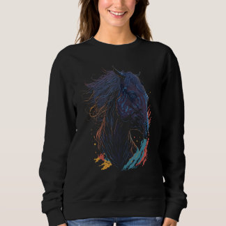 Discover the Graphic and Colorful Pop Horse Portra Sweatshirt