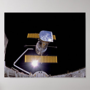 Discovery stellt das Hubble-Weltraumteleskop berei Poster
