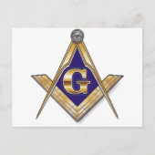 Discreet Blue Square & Compasses Postkarte (Vorderseite)