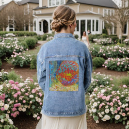 Discus Fish Denim Jeans Jacket Jeansjacke