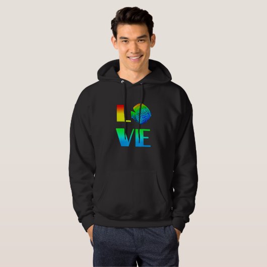 Discus Fish Regenbogen Liebe Exotic Aquarium Fisch Hoodie (Vorne ganz)