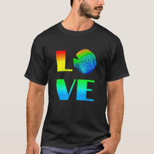 Discus Fish Regenbogen Liebe Exotic Aquarium Fisch T-Shirt
