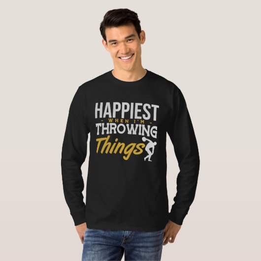 Discus Happiest Throwing Things Discus Throwing T-Shirt (Vorne ganz)