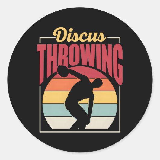 Discus Throwing Sport Throw Runder Aufkleber (Vorderseite)