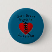 Disease Awareness Open Heart Surgery Survivor Ed H Button (Vorderseite)
