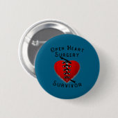 Disease Awareness Open Heart Surgery Survivor Ed H Button (Vorne & Hinten)
