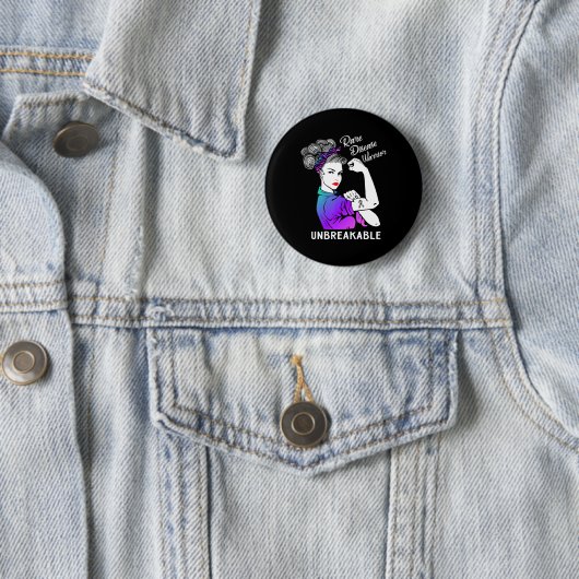 Disease Warrior Unbreakable T-Shirt Awareness Button (Beispiel)