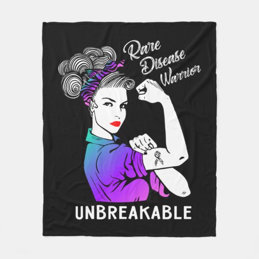 Disease Warrior Unbreakable T-Shirt Awareness Fleecedecke (Vorderseite)