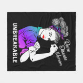Disease Warrior Unbreakable T-Shirt Awareness Fleecedecke (Vorderseite (Horizontal))