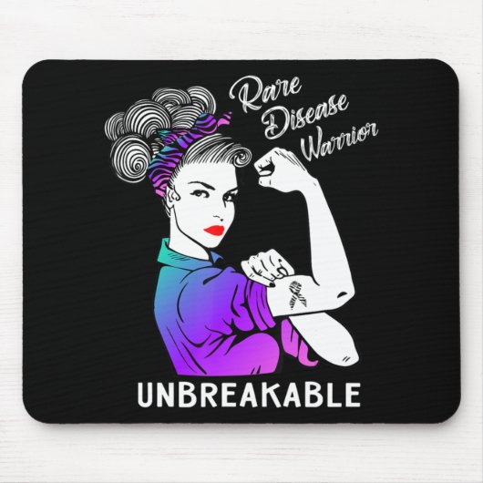 Disease Warrior Unbreakable T-Shirt Awareness Mousepad (Vorne)