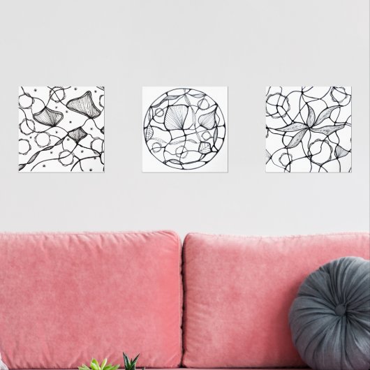 Diseño abstracto hecho a mano flores bilderwand sets (Wohnzimmer)