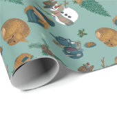 Diseño con chica, galletas y té, muñecos y ciervo. geschenkpapier (Rolleneckpunkt)