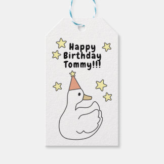 Diseño de feliz cumpleaños con pato tierno geschenkanhänger