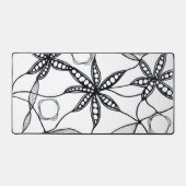 Diseño de flores abstractas en blanco y negro schreibtischunterlage (Vorderseite)