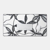 Diseño de flores abstractas en blanco y negro schreibtischunterlage (Tastatur & Maus)