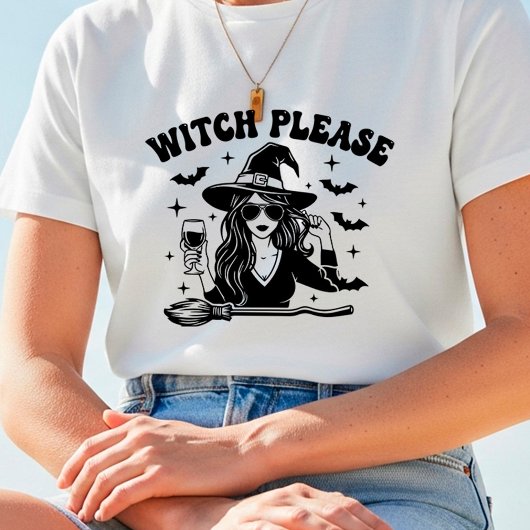 Diseño de Halloween "Witch Please" Divertido T-Shirt