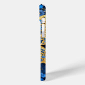 Diseño Elegante de Mariposa Dorada y Azul Case-Mate iPhone Hülle (Rückseite / Links)