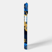 Diseño Elegante de Mariposa Dorada y Azul Case-Mate iPhone Hülle (Rückseite / Rechts)