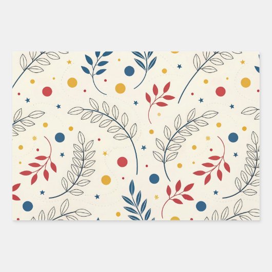 Diseño floral geschenkpapier set (Vorderseite 3)