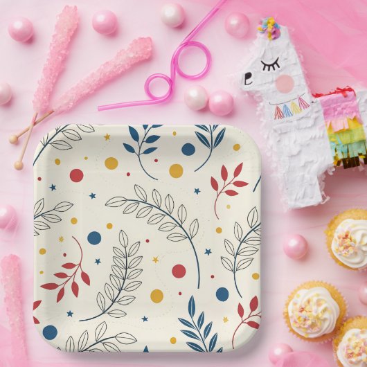 Diseño floral pappteller (Party)