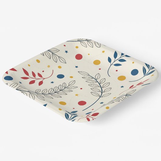 Diseño floral pappteller (Gewinkelt)