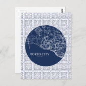 Diseño personalizado de mapa de la ciudad de Porto Postkarte (Vorne/Hinten)
