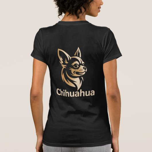 Diseño Premium de Chihuahua en Dorado T-Shirt (Rückseite)