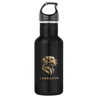 Diseño Premium de Labrador en Dorado Edelstahlflasche