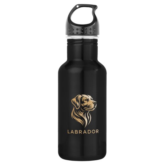 Diseño Premium de Labrador en Dorado Edelstahlflasche (Vorderseite)