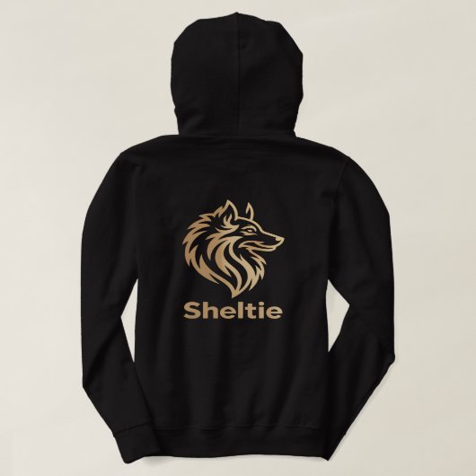 Diseño Premium de Sheltie en Dorado Hoodie (Design Rückseite)
