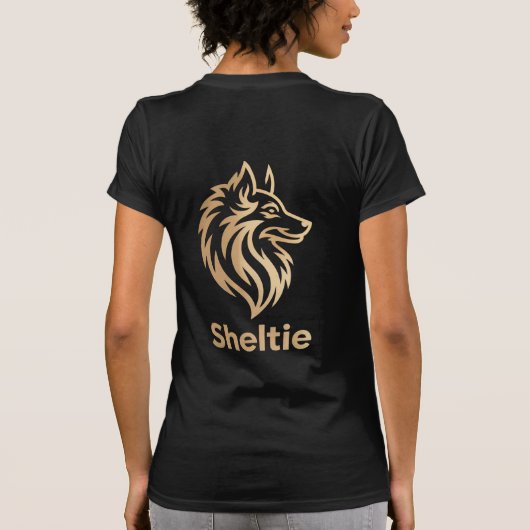 Diseño Premium de Sheltie en Dorado T-Shirt (Rückseite)