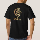Diseño Premium de Sheltie en Dorado T-Shirt (Rückseite)